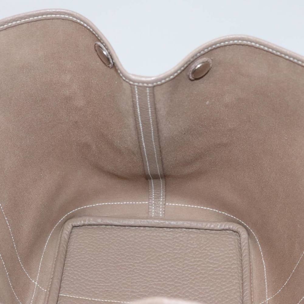 HERMES Garden Party PM Hand Bag Canvas Leather Beige Silver Auth kk429 - Picture 16 of 16